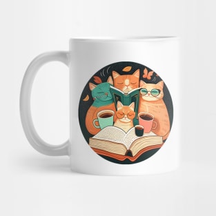 Coffee Cat Cute Kitten Reading Book - Funny Cat Coffee Mug